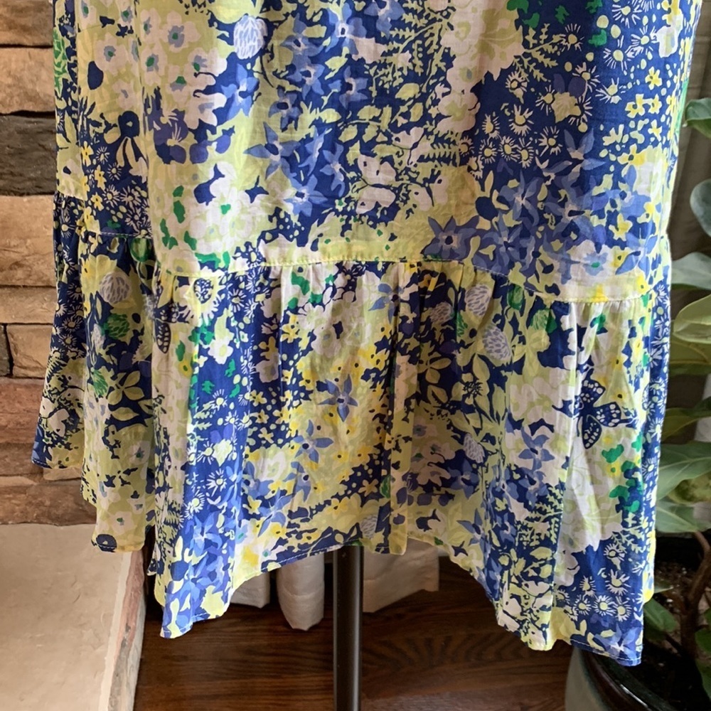 Talbots Blue and Yellow Midi Dress - Picture 4 of 6